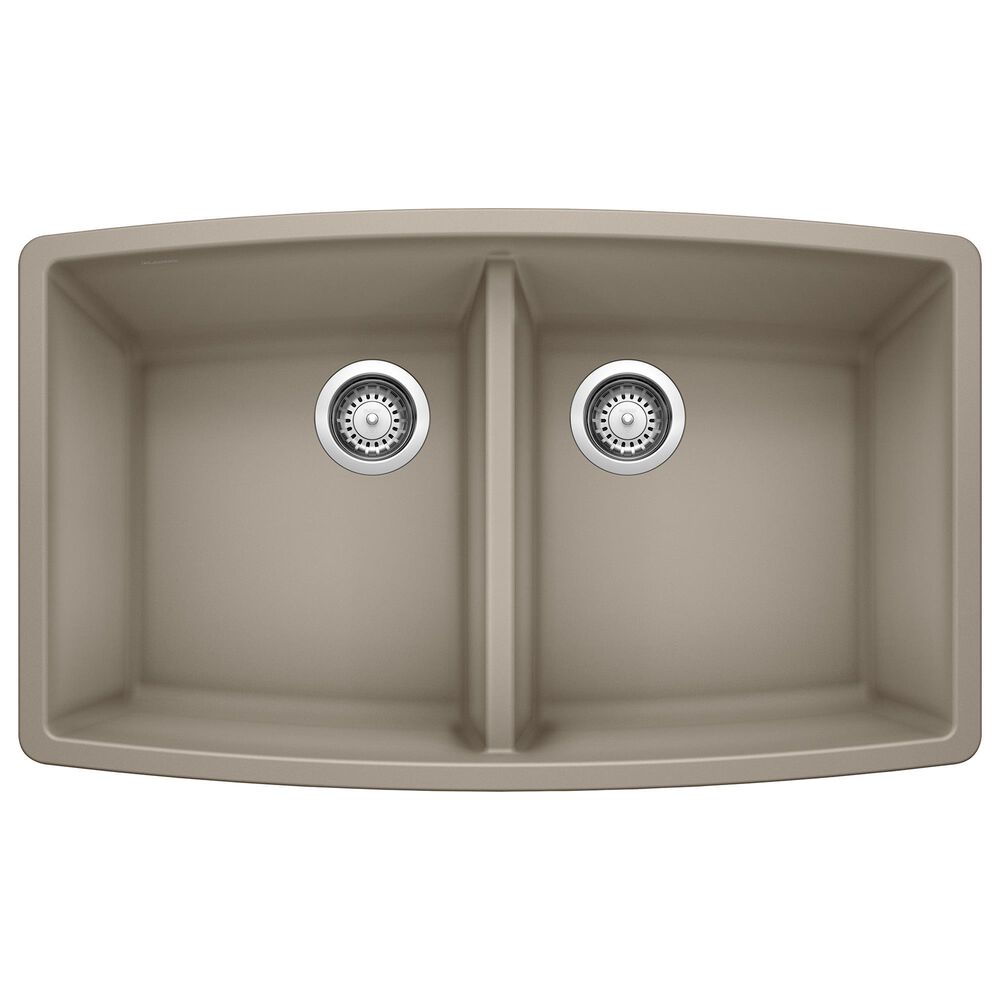 Blanco Performa 33" Equal Double Bowl Kitchen Sink in Truffle, , large