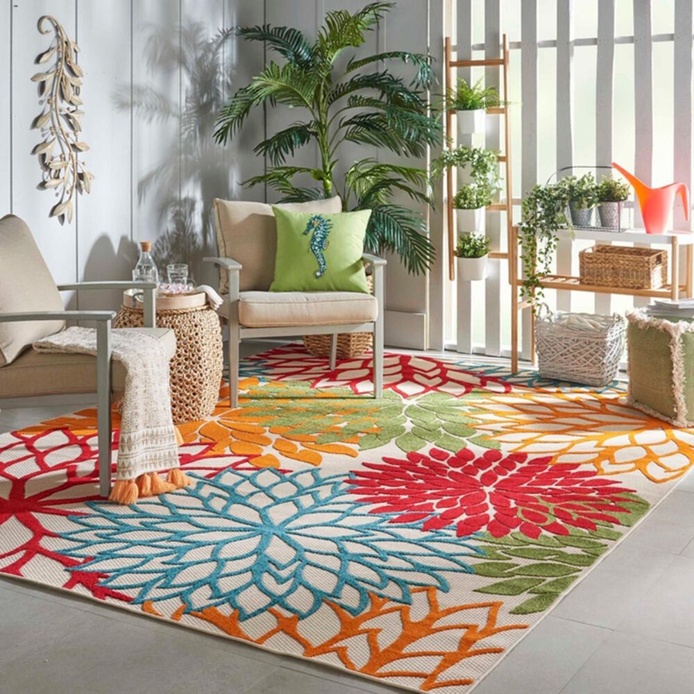 Nourison Aloha ALH05 9&#39;6&quot; x 13&#39; Green Indoor/Outdoor Rug, , large