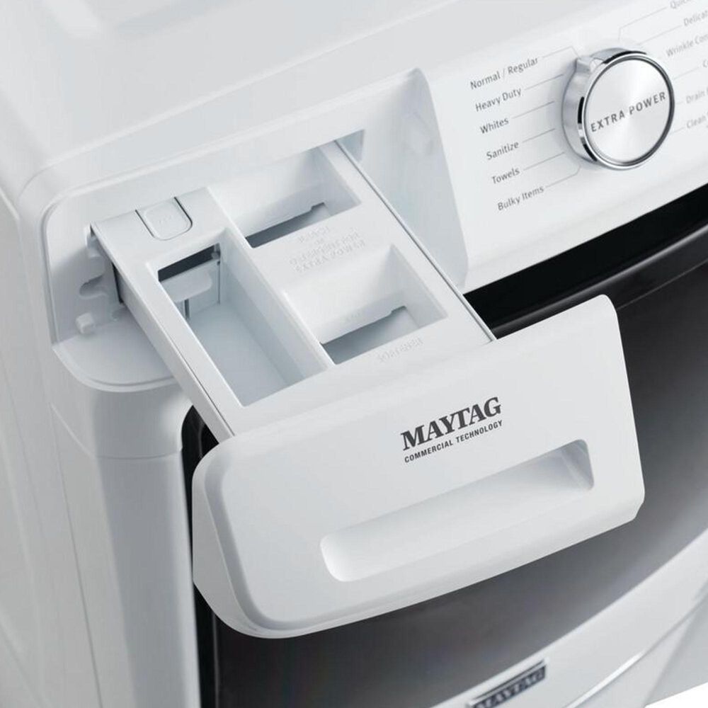 Maytag 4.8 Cu. Ft. Front Load Washer with Steam and a 7.3 Cu. Ft. Electric Dryer - White, , large