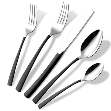 Gifts Plus 20-Piece Flatware Set in Stainless Steel and Matte Black, , large