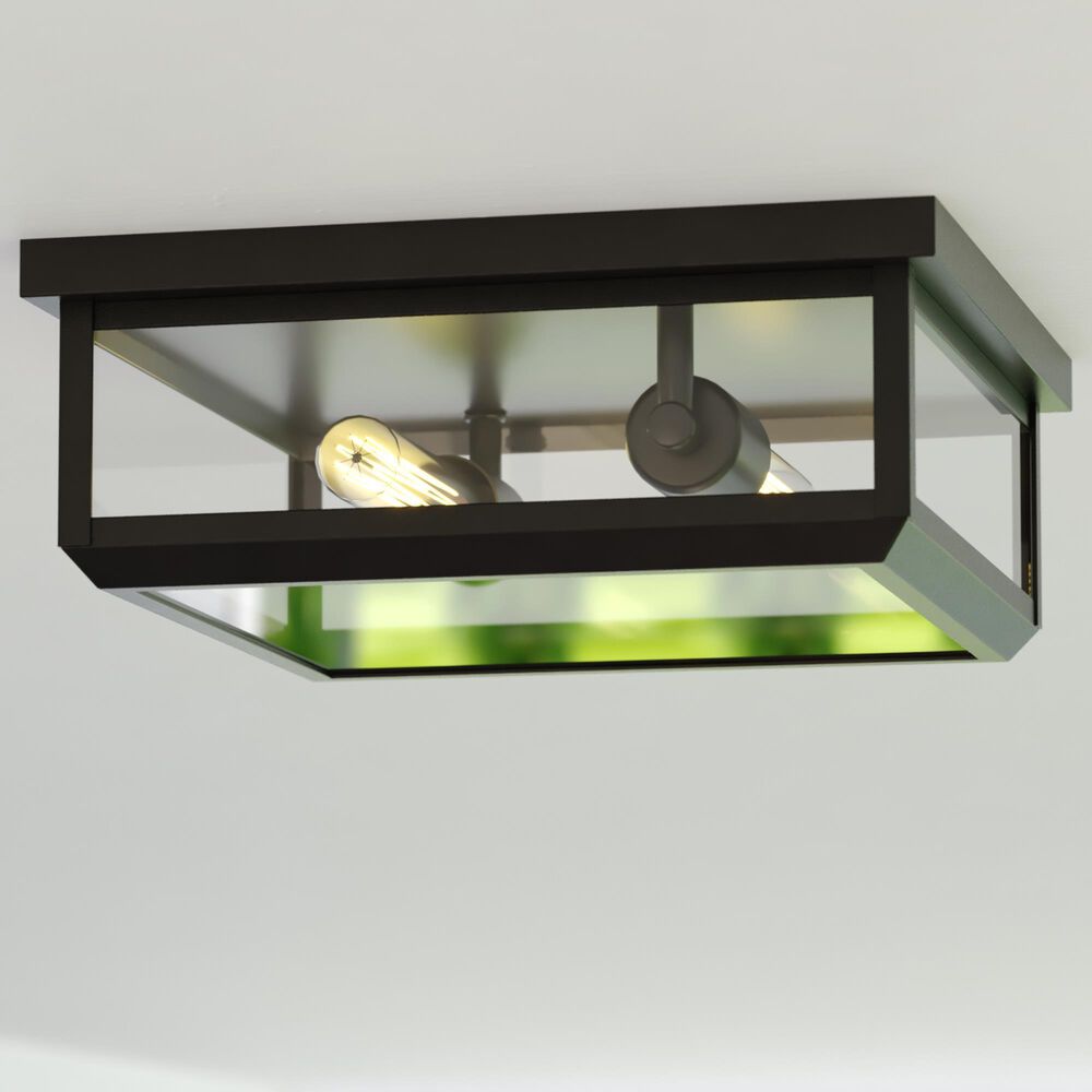 Vaxcel Kinzie 2-Light Outdoor Flush Mount in Textured Black, , large