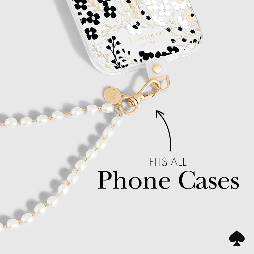 Kate Spade Phone Charm in Sea Pearl, , large
