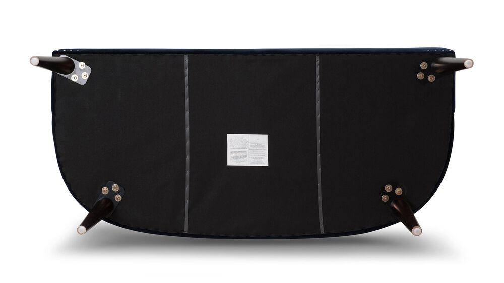 Jennifer Taylor Home Celine Tufted Settee Nailhead Accents in Dark Navy