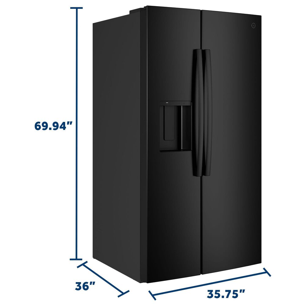 GE Appliances 28 Cu. Ft. Side-By-Side Refrigerator with Extra Tall Dispenser and In-Door Icemaker in Black, , large