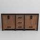 Lexora Home Ziva 72" Double Bathroom Vanity in Rustic Barnwood with 2 cm White Quartz Top and Rectangular Sinks, , large
