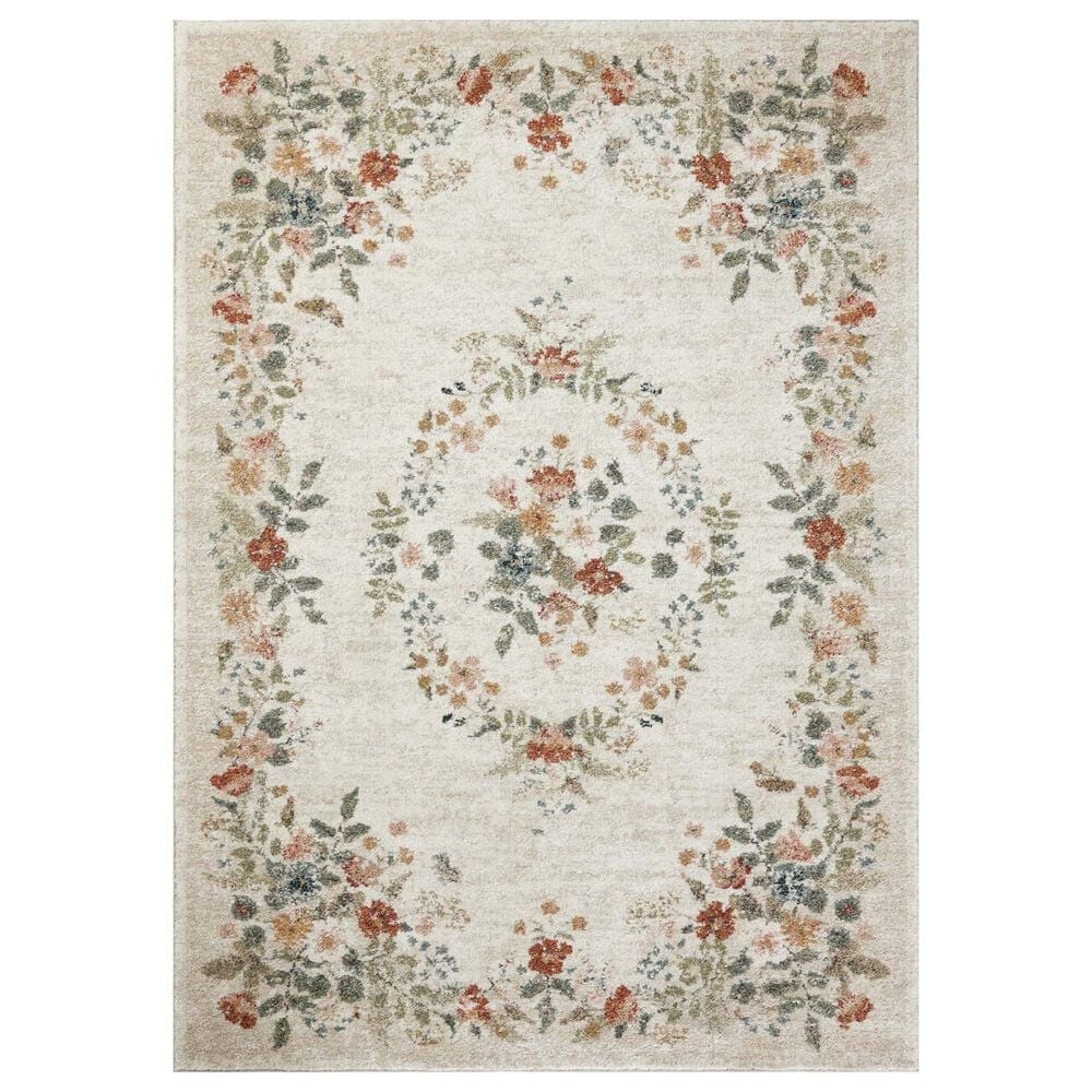 Rifle Paper Co. x Loloi Laurel Strawberry Fields 3"11" x 5"7" Cream Area Rug, , large
