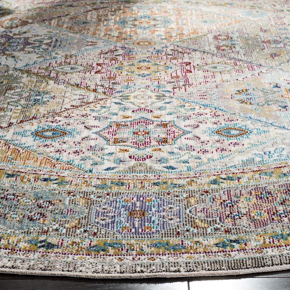 Safavieh Aria ARA127C 6&#39;6&quot; Round Cream and Multicolor Area Rug, , large