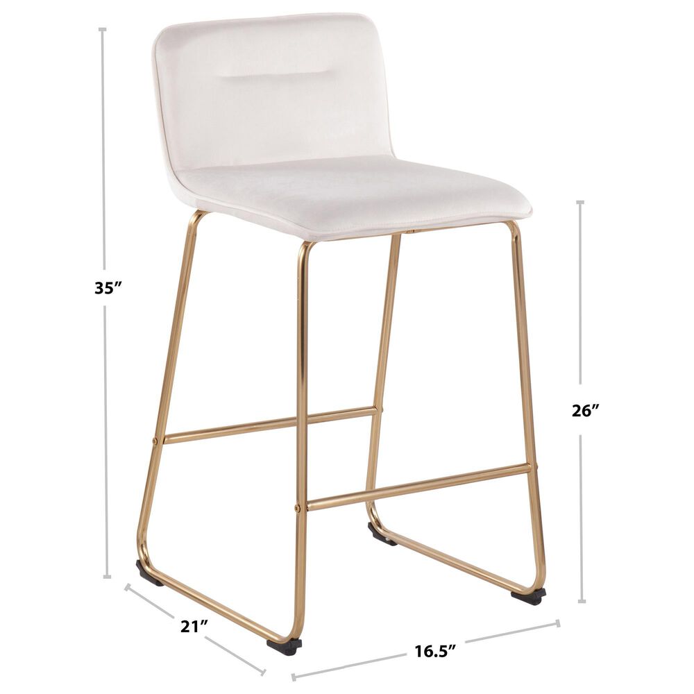 Lumisource Casper Counter Stool in Cream and Gold &#40;Set of 2&#41;, , large