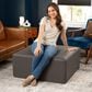 Jaxx Fairlie Faux Leather Ottoman in Gunmetal, , large