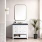 James Martin Vanities Breckenridge 36" Single Bathroom Vanity in Bright White with 3 cm Charcoal Soapstone Quartz Top and Rectangular Sink, , large