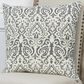 Rizzy Home 22" x 22" Damask Down Pillow in Gray and Beige, , large