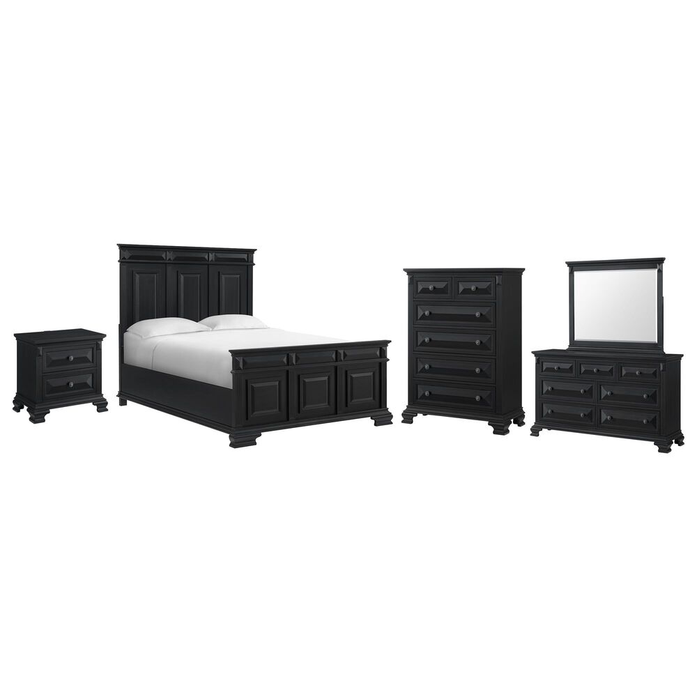 Mayberry Hill Passages 5-Piece Queen Panel Bedroom Set in Black, , large