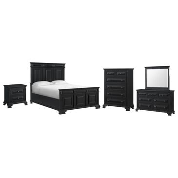 Mayberry Hill Passages 5-Piece Queen Panel Bedroom Set in Black, , large