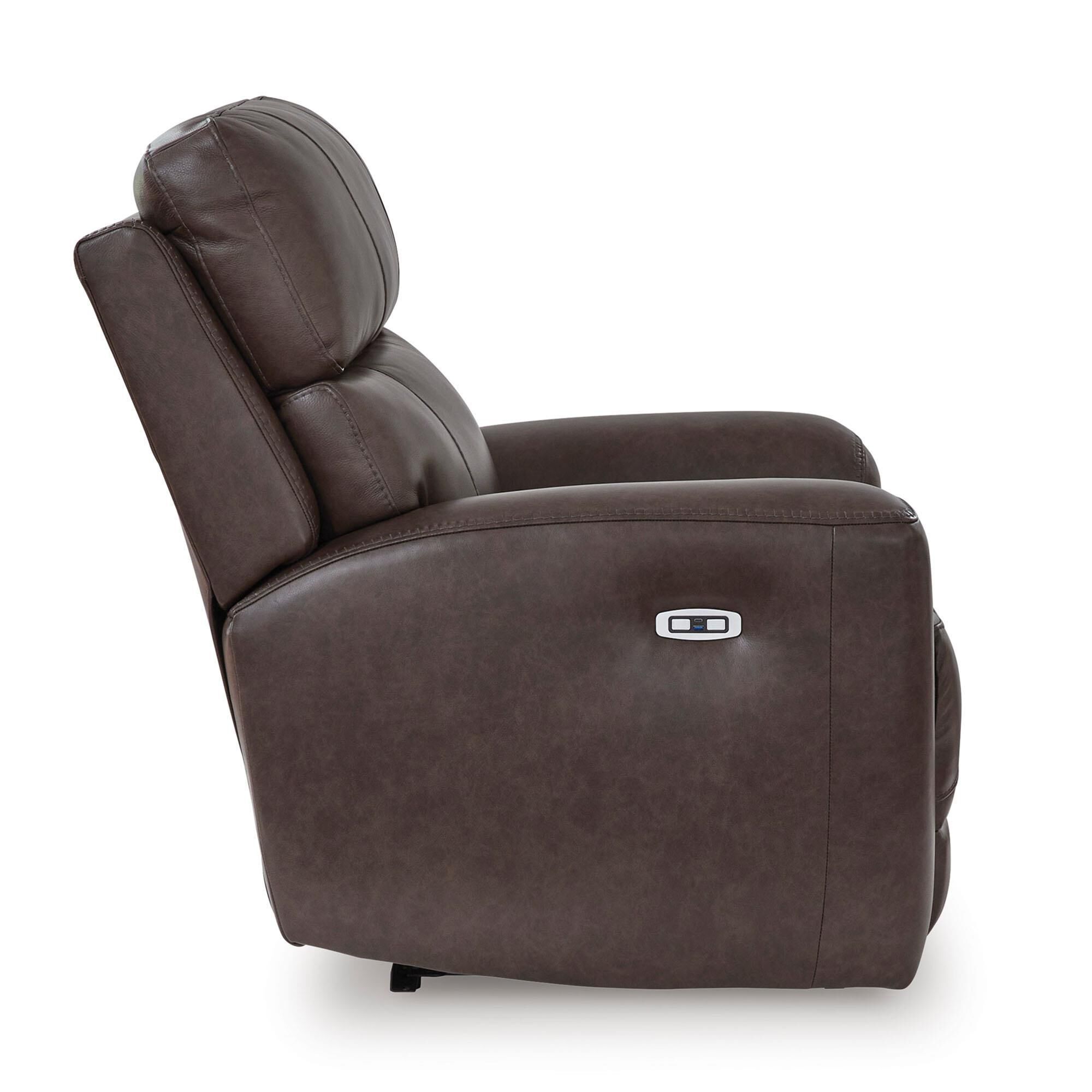 Ashley Crossplex Power Recliner with Adjustable Headrest in Smoke