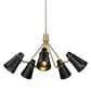 Golden Lighting Reeva 5-Light Chandelier with Black Shade in Modern Brass, , large