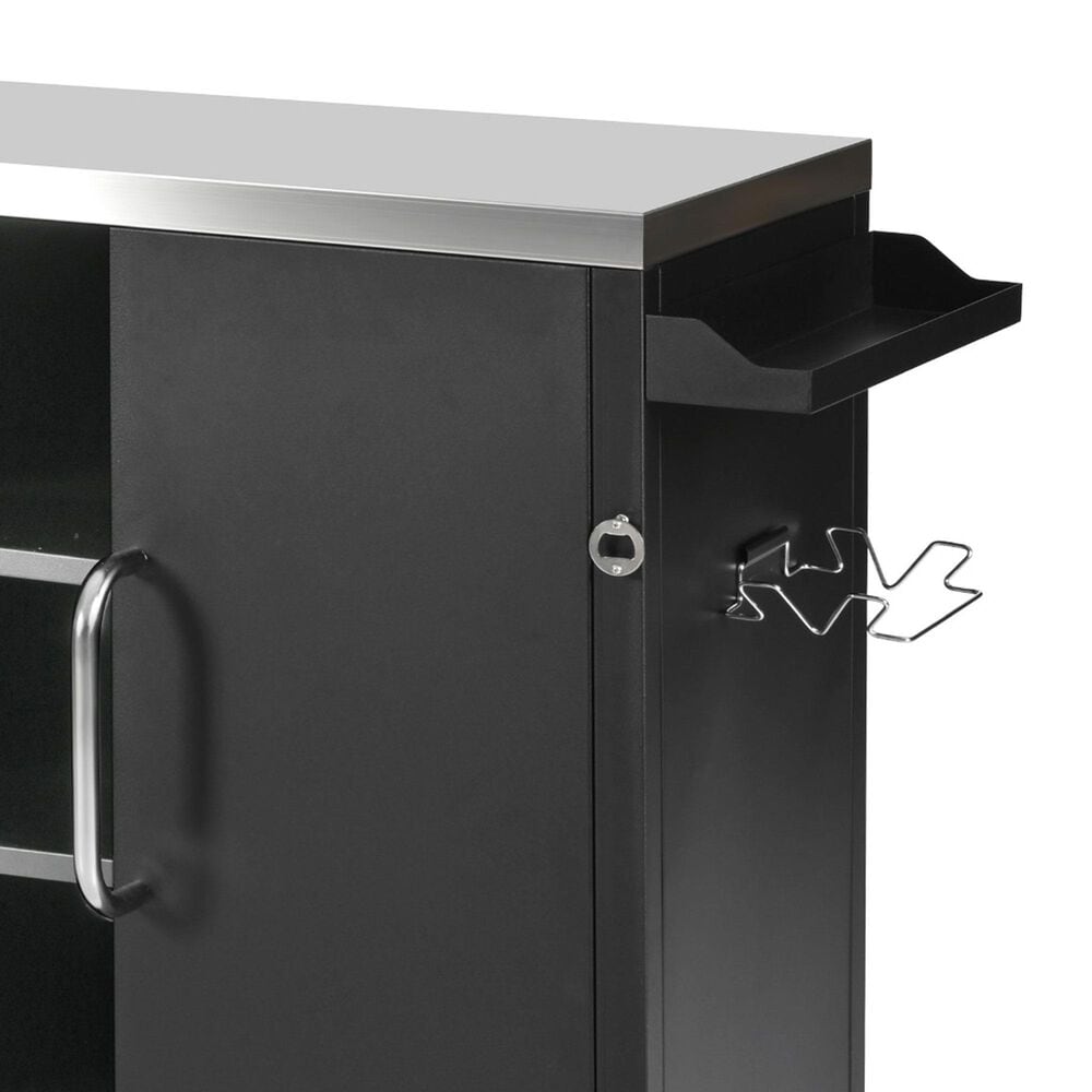 HOMLUX 55.5" Outdoor Kitchen Island with Sink in Black and Stainless Steel, , large