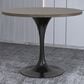 Leisuremod LeisureMod Verve Collection 36 Round Dining Table, Black Base with Dark Maple MDF Top, , large