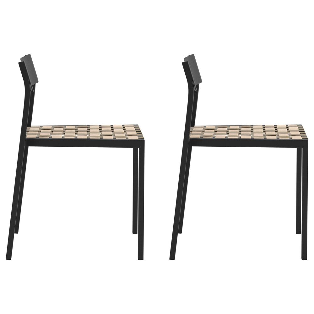 Zuo Modern Draco Outdoor Dining Chair in Black (Set of 2), , large