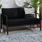 Linon Home Decor Holland Outdoor Loveseat with Black Cushions in Black, , large