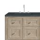James Martin Vanities Breckenridge 60" Double Bathroom Vanity in Whitewashed Oak with 3 cm Charcoal Soapstone Quartz Top and Rectangular Sinks, , large