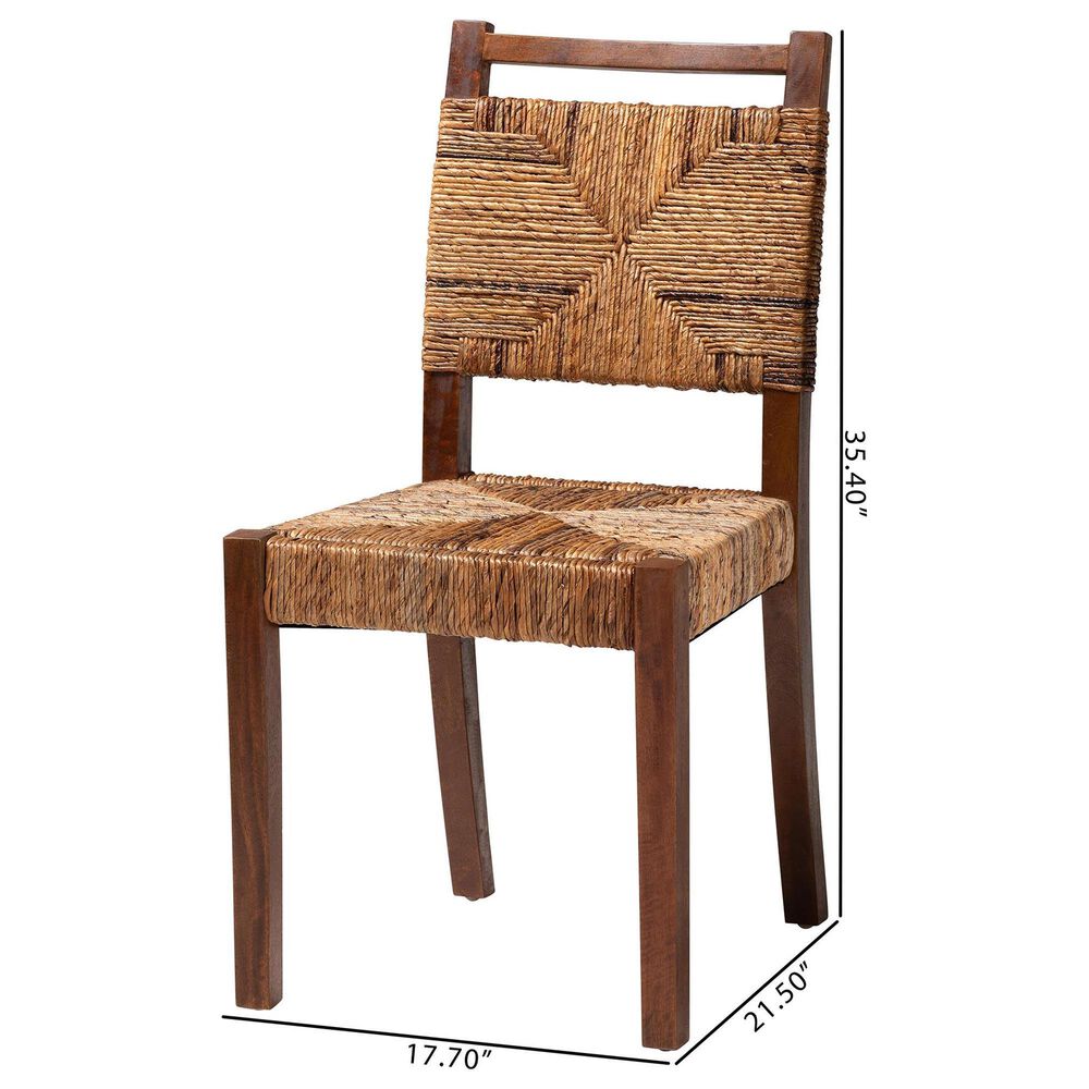Baxton Studio Cordoba Side Chair in Natural Seagrass and Teak (Set of 2), , large