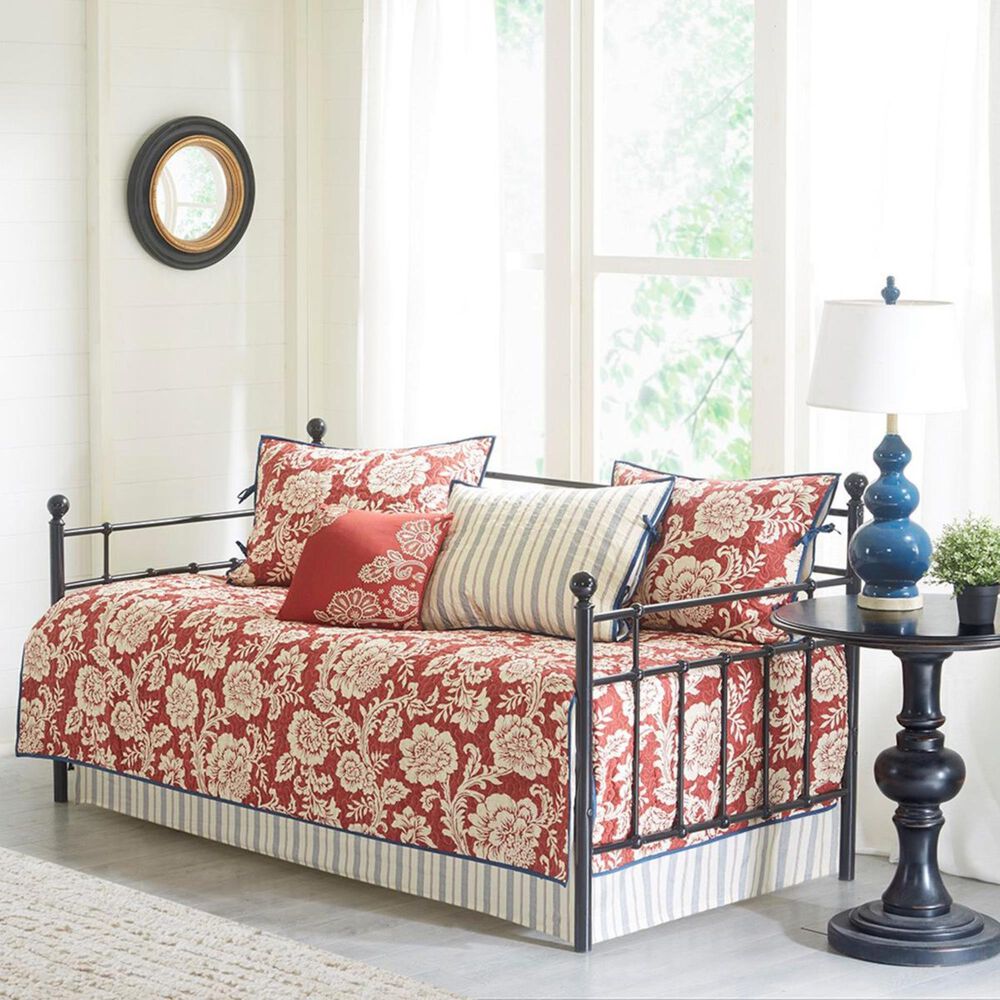 Hampton Park Lucy 6-Piece Twill Daybed Cover Set in Red, , large