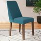 Ashley Lyncott Side Chair with Blue Cushion in Brown, , large