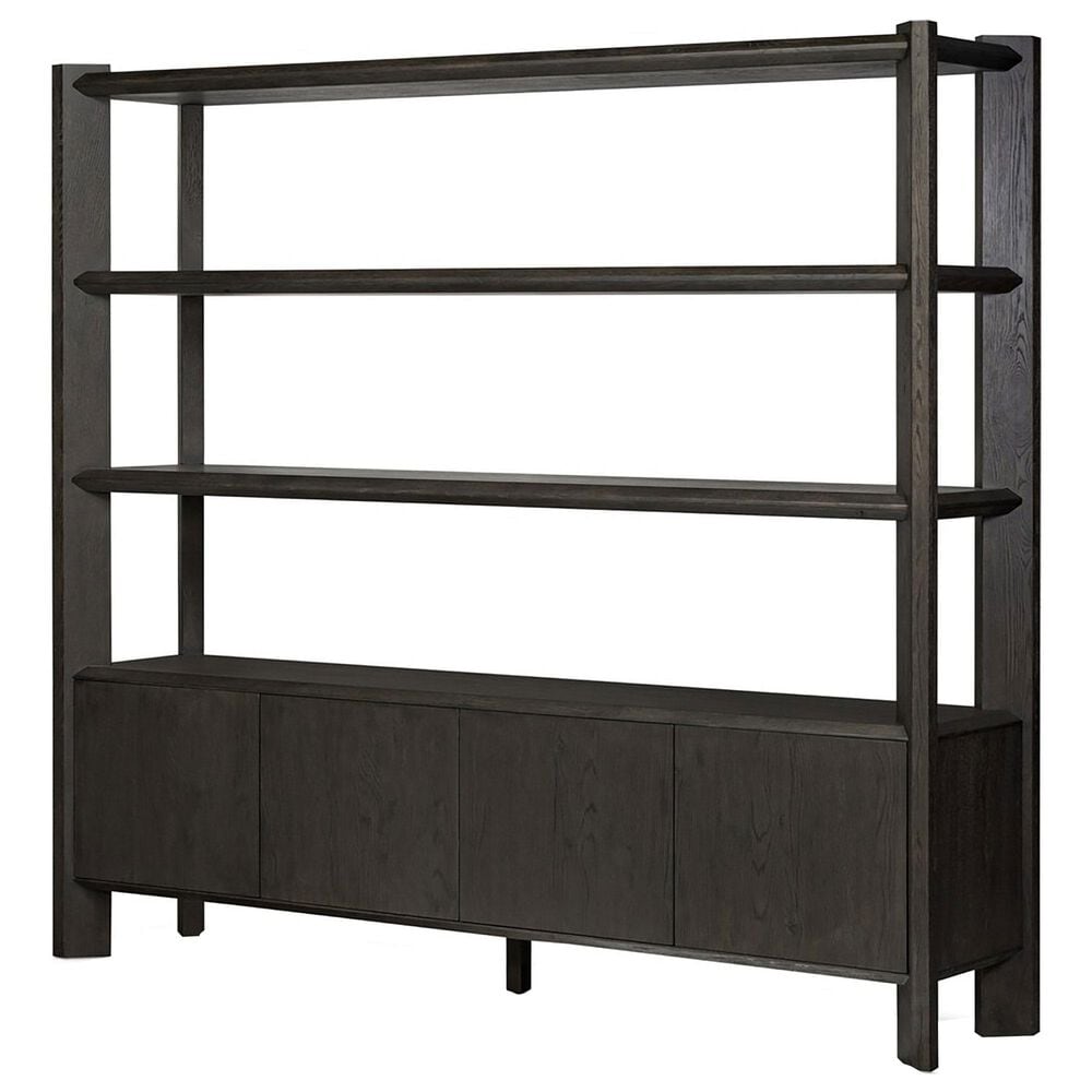 Four Hands Bolton Orwin Wide Bookcase in Smoked Black Oak, , large
