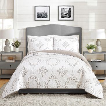 Peking Handicraft Chambers 3-Piece Full/Queen Quilt Set in Gray, , large