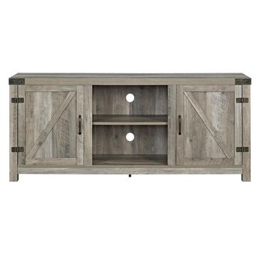 Walker Edison 58" Barn Door TV Console in Grey Wash, , large