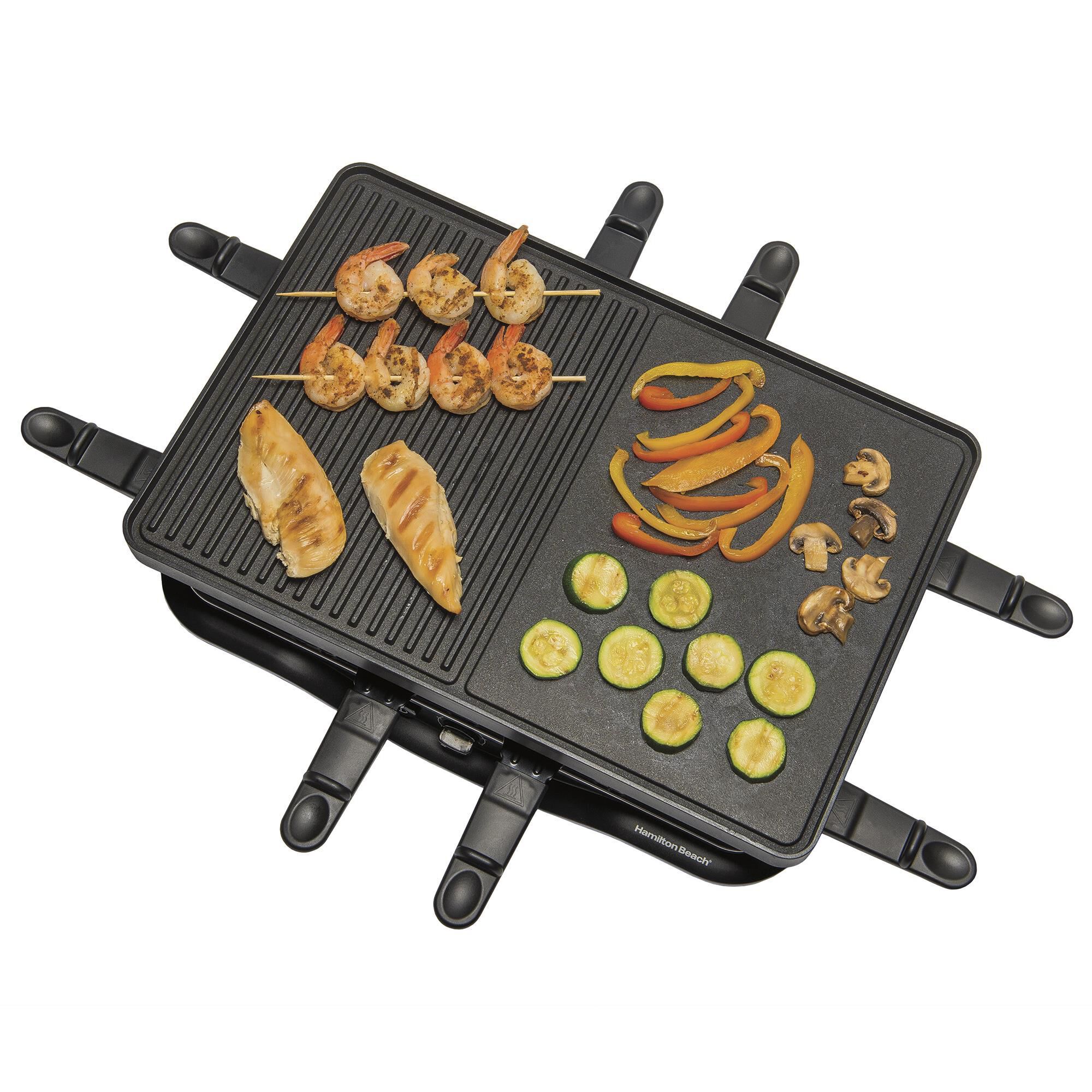 Hamilton Beach Raclette Portable Party Indoor Grill in Black NFM