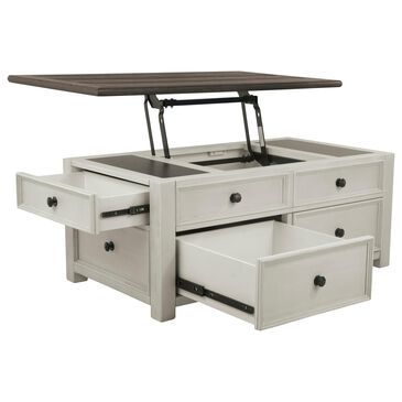 Signature Design by Ashley Bolanburg Lift Top Cocktail Table in Weathered Oak and Antique White, , large