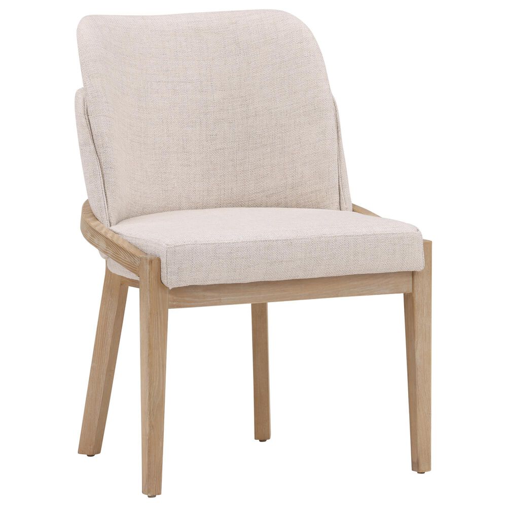 Blue Sun Designs Jacquelyn Dining Side Chair in Light Natural Finish and Beige Upholstery, , large