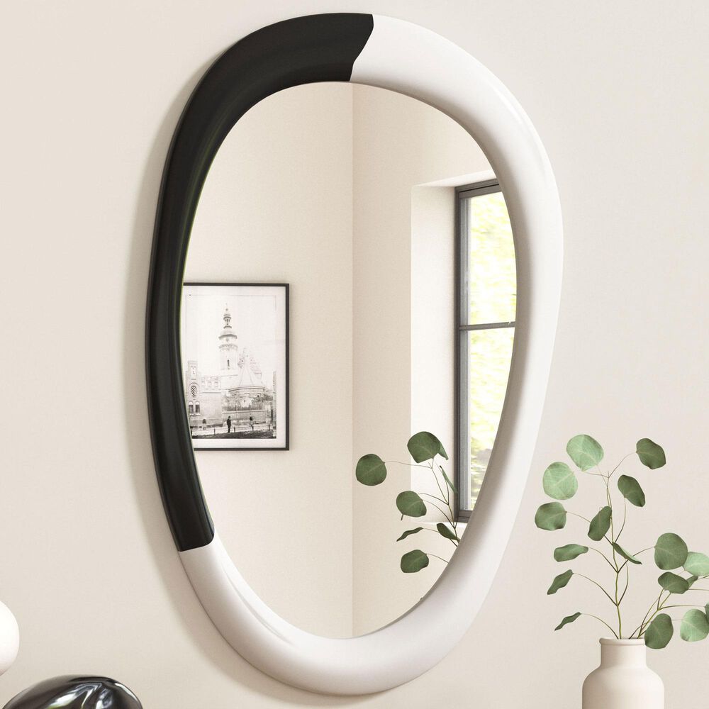 Zuo Modern Muna Wall Mirror in Black and White, , large