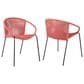 Hearth and Haven Quilla Stackable Dining Chair in Brick Red and Black (Set of 2), , large