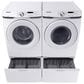 Samsung 4.5 Cu. Ft. Front Load Washer and 7.5 Cu. Ft. Electric Dryer Laundry Pair with Pedestal in White, , large