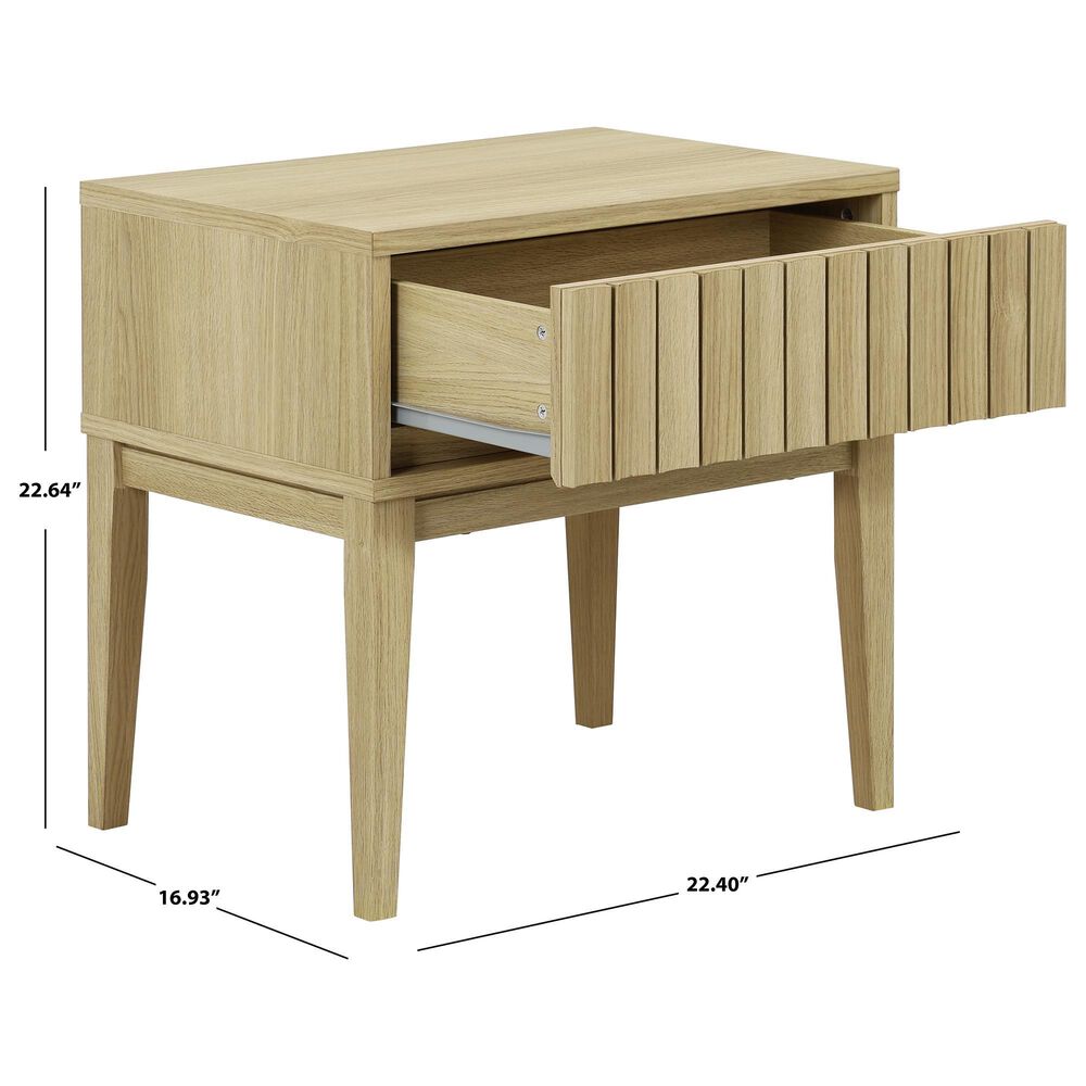 Safavieh Fidia 1-Drawer Nightstand in Light Oak, , large
