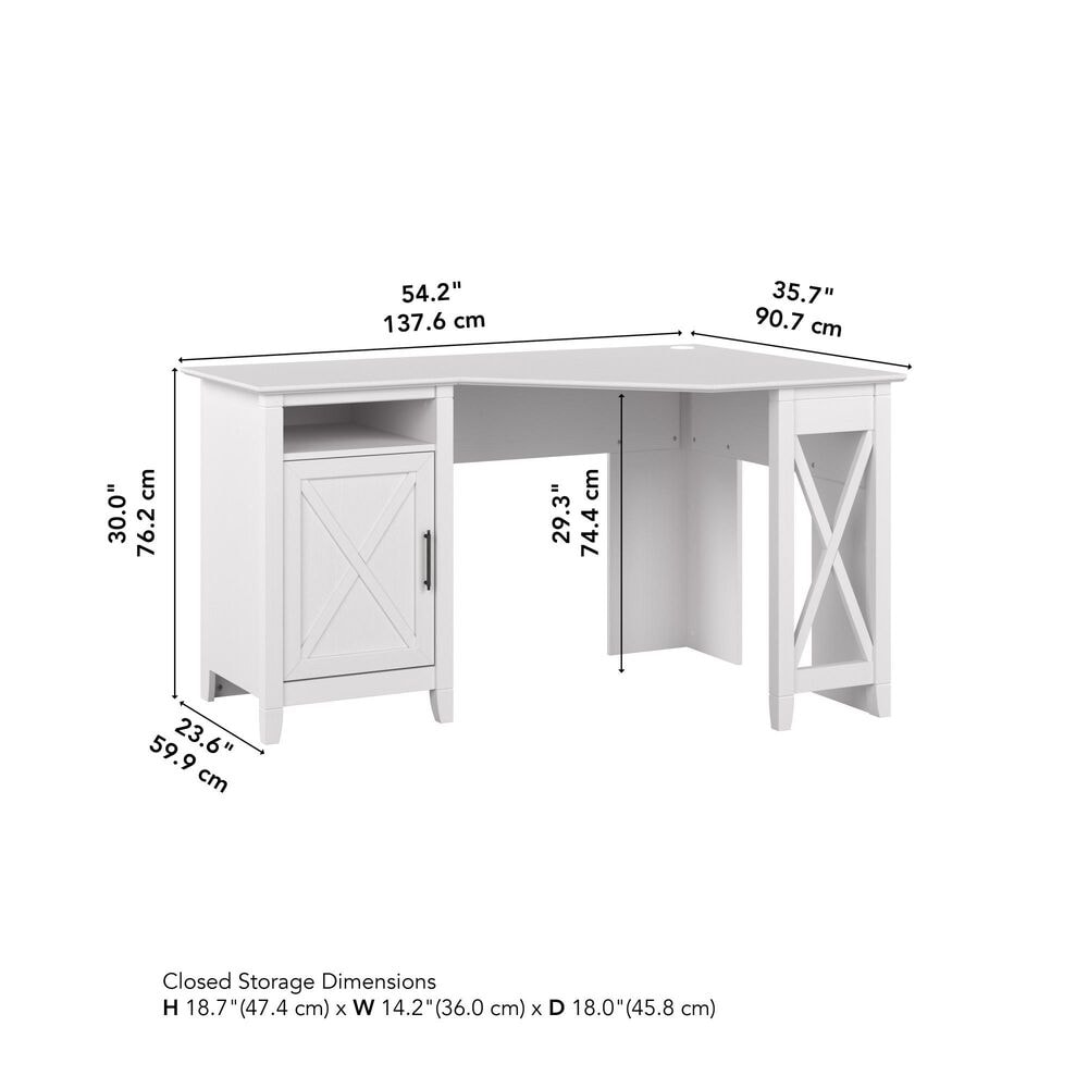 Bush Key West 54" L-Shape Desk in Pure White Oak, , large