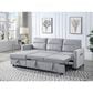 HOMLUX 81.5"W Velvet Reversible Sleeper Sectional Sofa with Storage & Side Pocket, in Light Grey, , large
