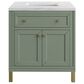 James Martin Vanities Chicago 30" Single Bathroom Vanity in Smokey Celadon with 3 cm Arctic Fall Solid Surface Top and Rectangular Sink, , large
