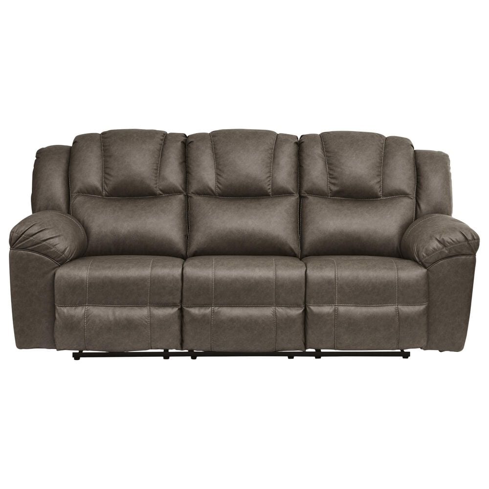 Ashley Lowilla Manual Reclining Sofa in Driftwood, , large