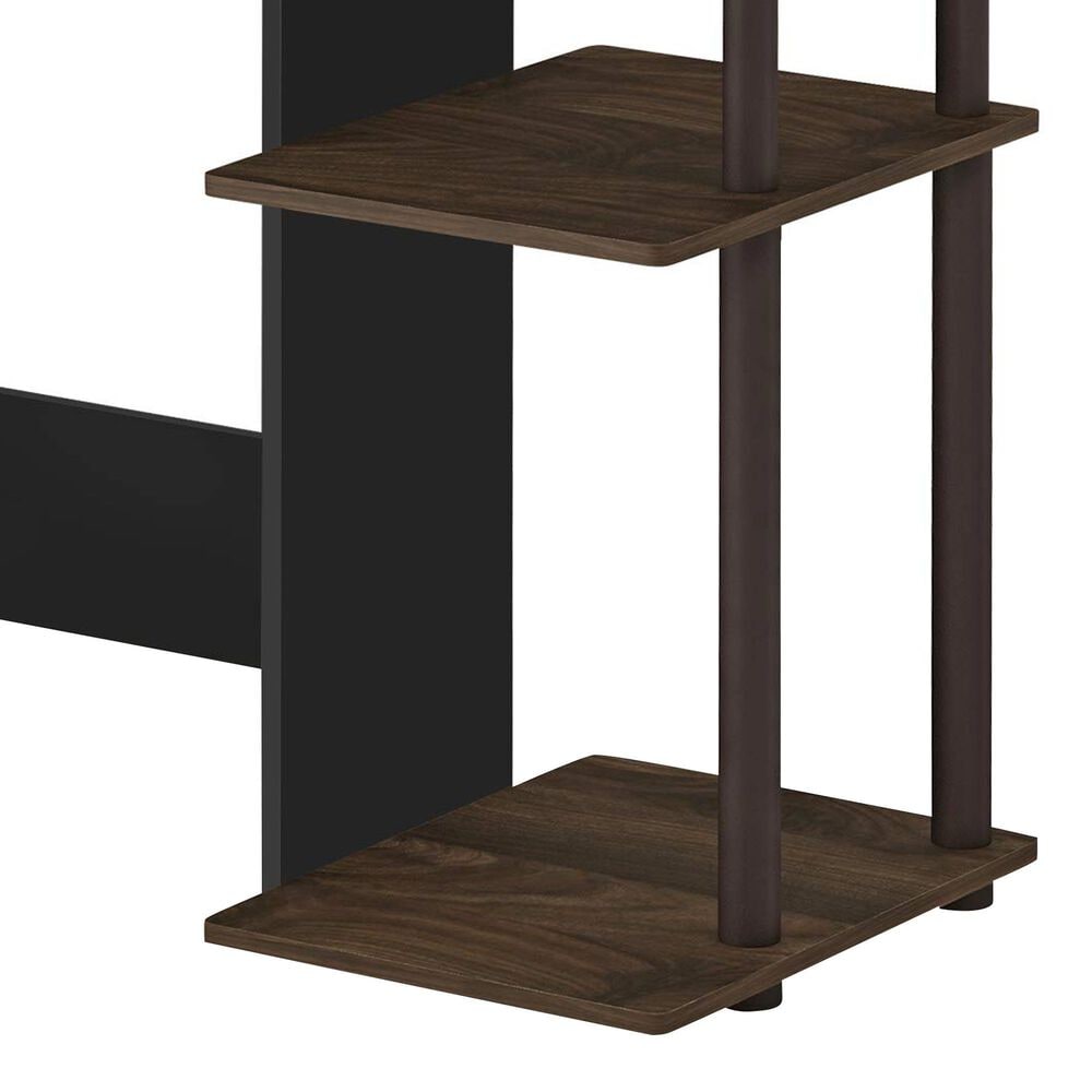 HOMLUX 40" Computer Desk with Open Side Shelves in Columbia Walnut and Brown, , large