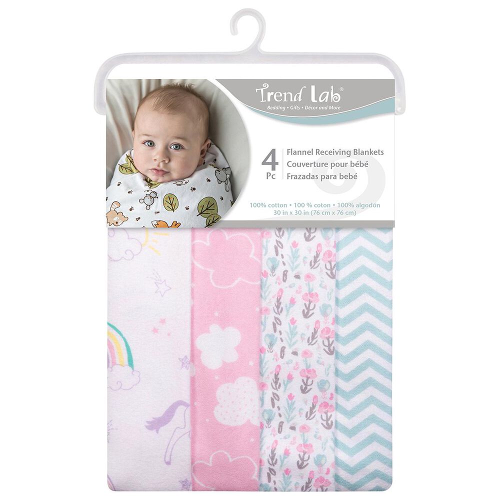 Trend Labs Unicorn Rainbow 4-Piece Blanket Set in Pink, , large