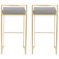 Lumisource Fuji Stackable Barstool with Grey Faux Leather in Gold (Set of 2), , large