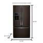 Whirlpool 27 Cu. Ft. 36" Wide French Door Refrigerator in Fingerprint Resistant Black Stainless Steel with Dual Icemakers, , large
