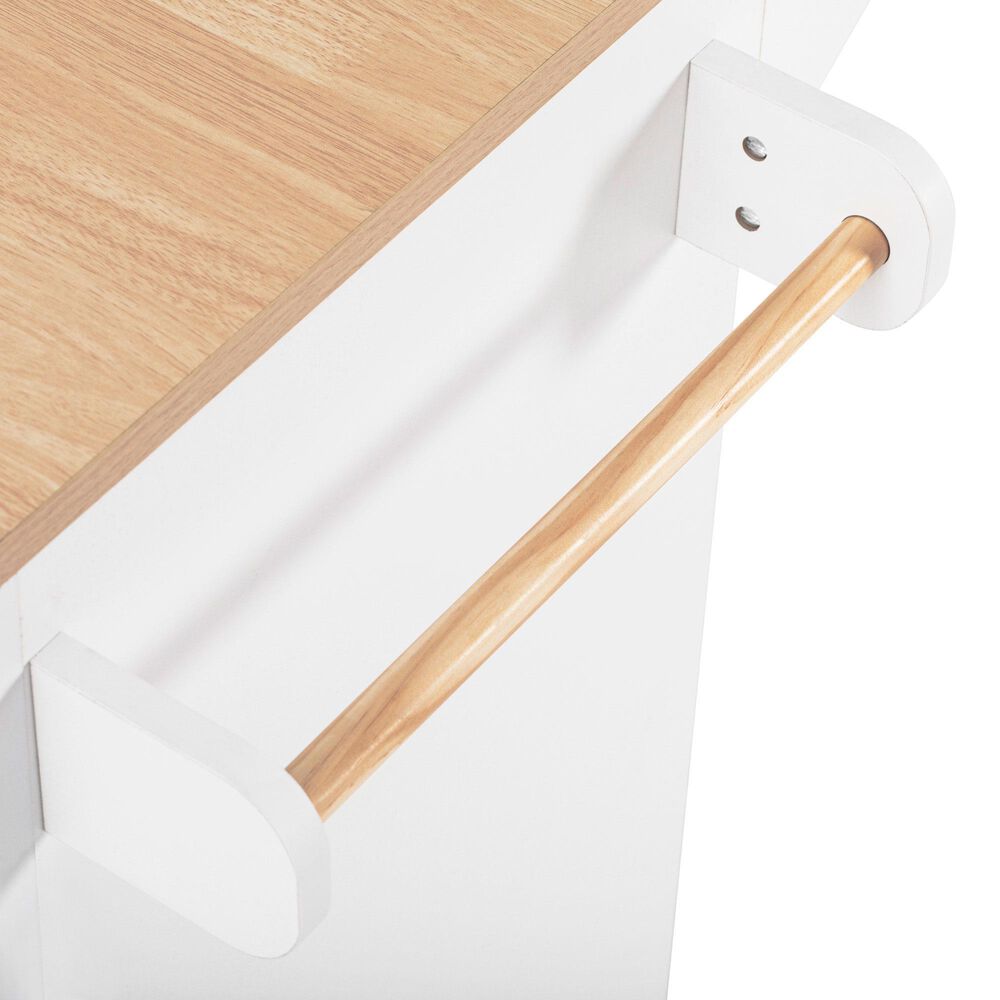 HOMLUX 56" Kitchen Island with Drop Leaf in White, , large
