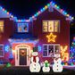HOMLUX 3-Piece Snowman Set with LED Lights in White, , large