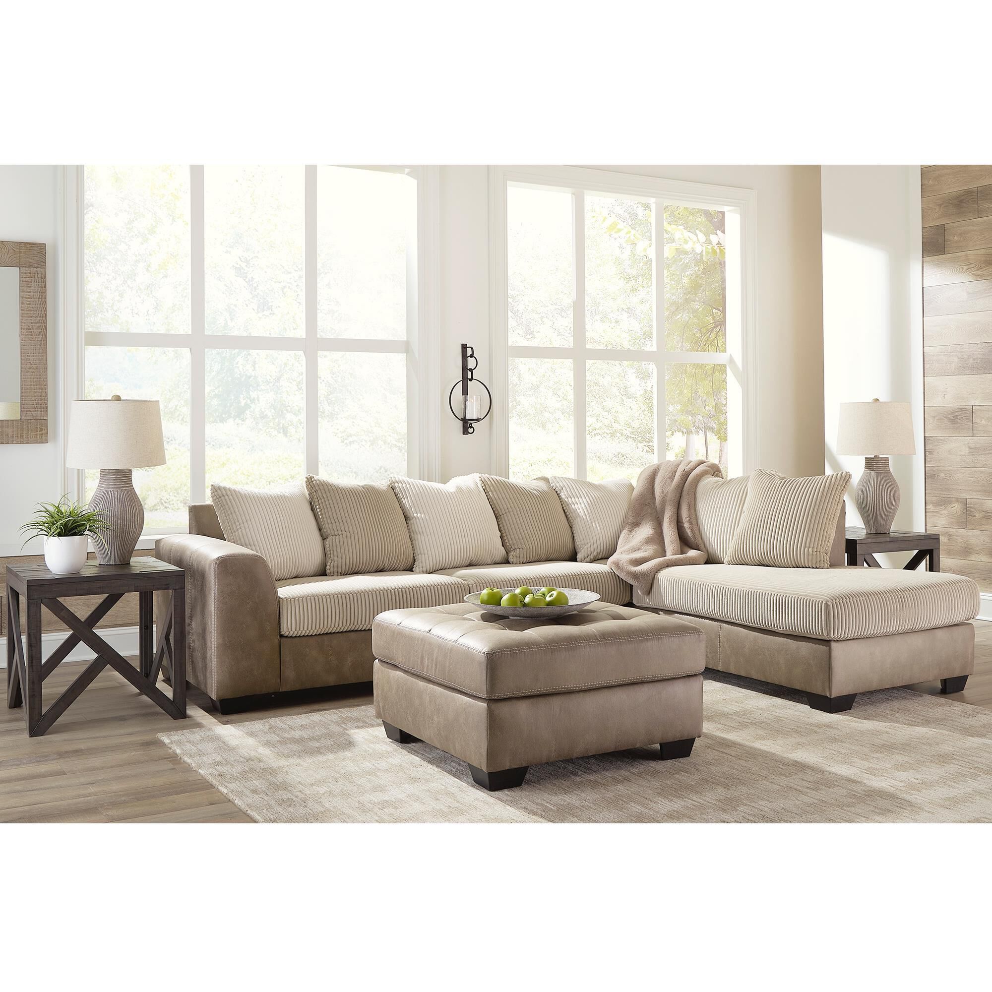 Brown corduroy sectional online couch ashley furniture