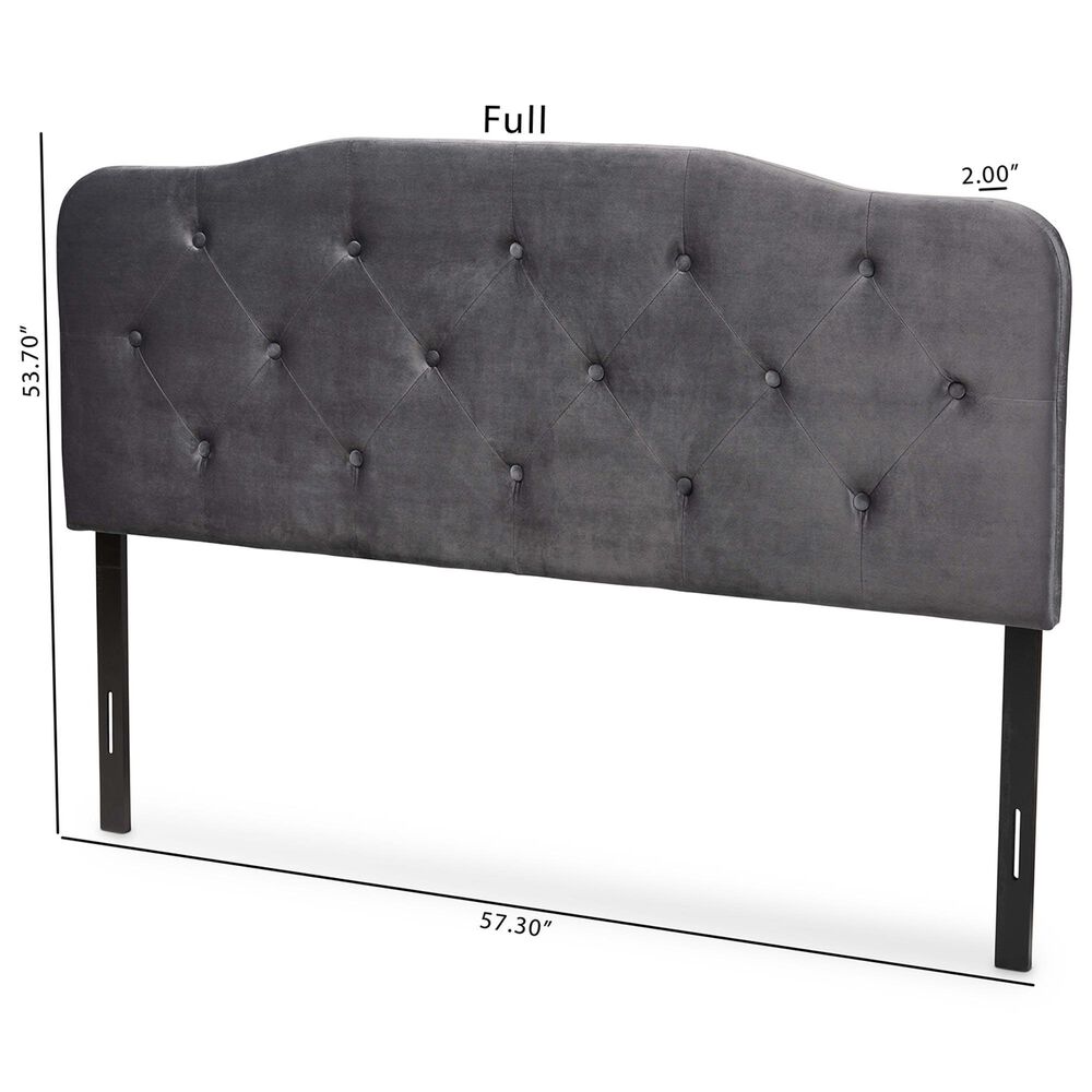 Baxton Studio Gregory Full Upholstered Headboard in Grey, , large