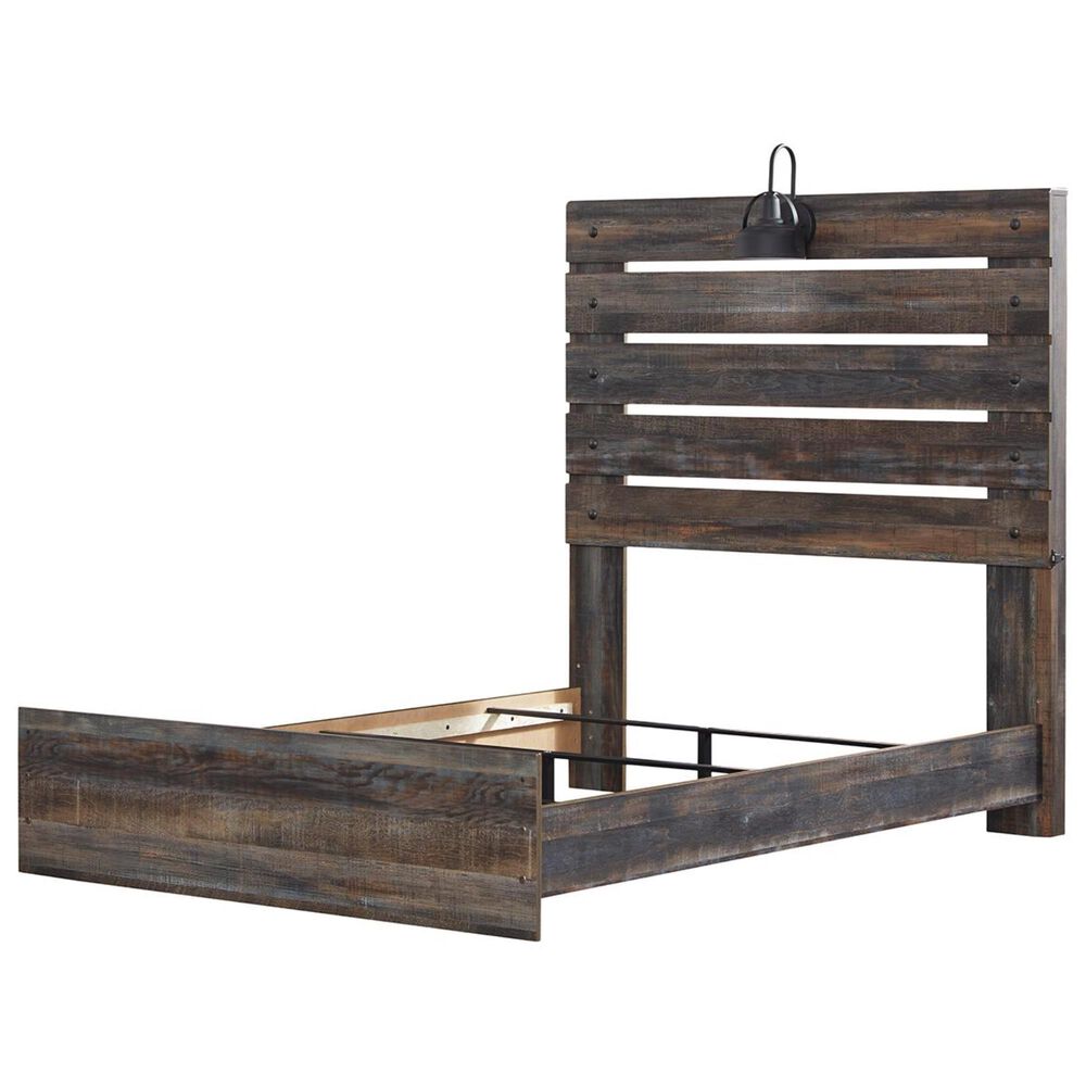 Ashley Drystan Full Panel Bed in Rustic Brown with USB Ports, , large